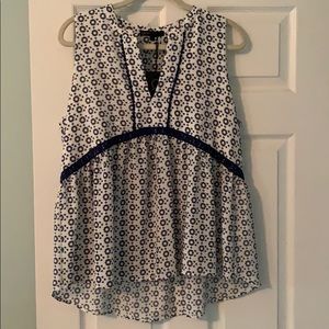 Gibson ruffle bottom blouse